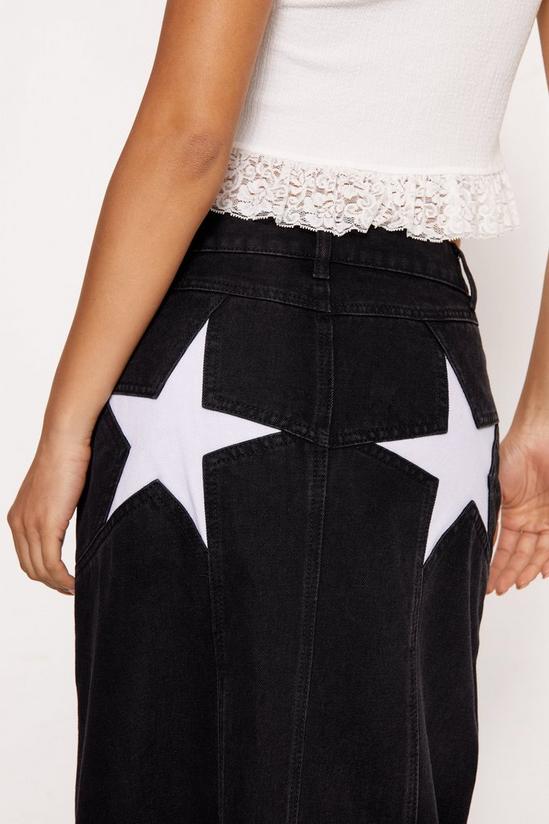 NastyGal Star Bum Denim Maxi Skirt 3