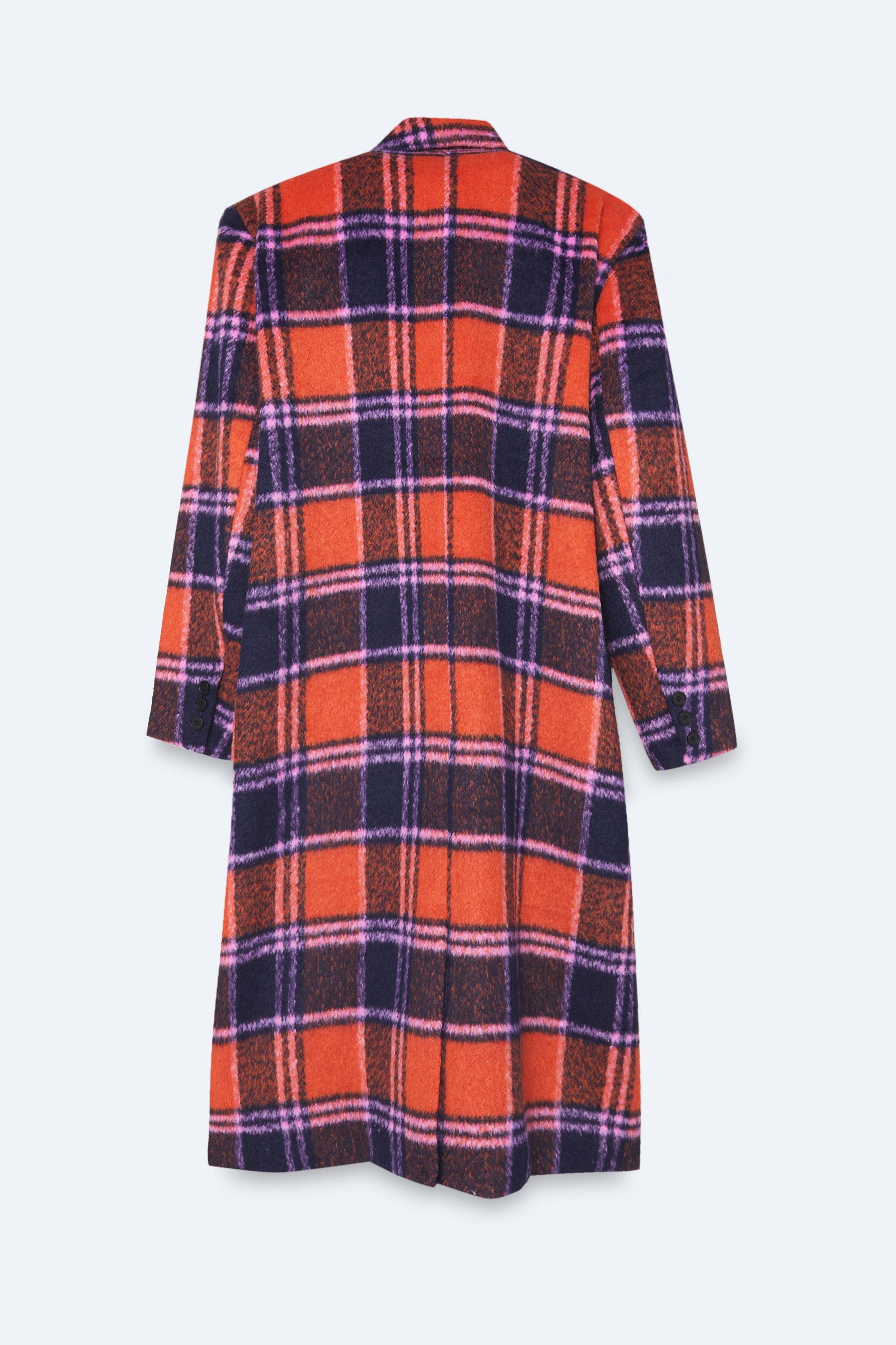 Plus size plaid wool coat best sale