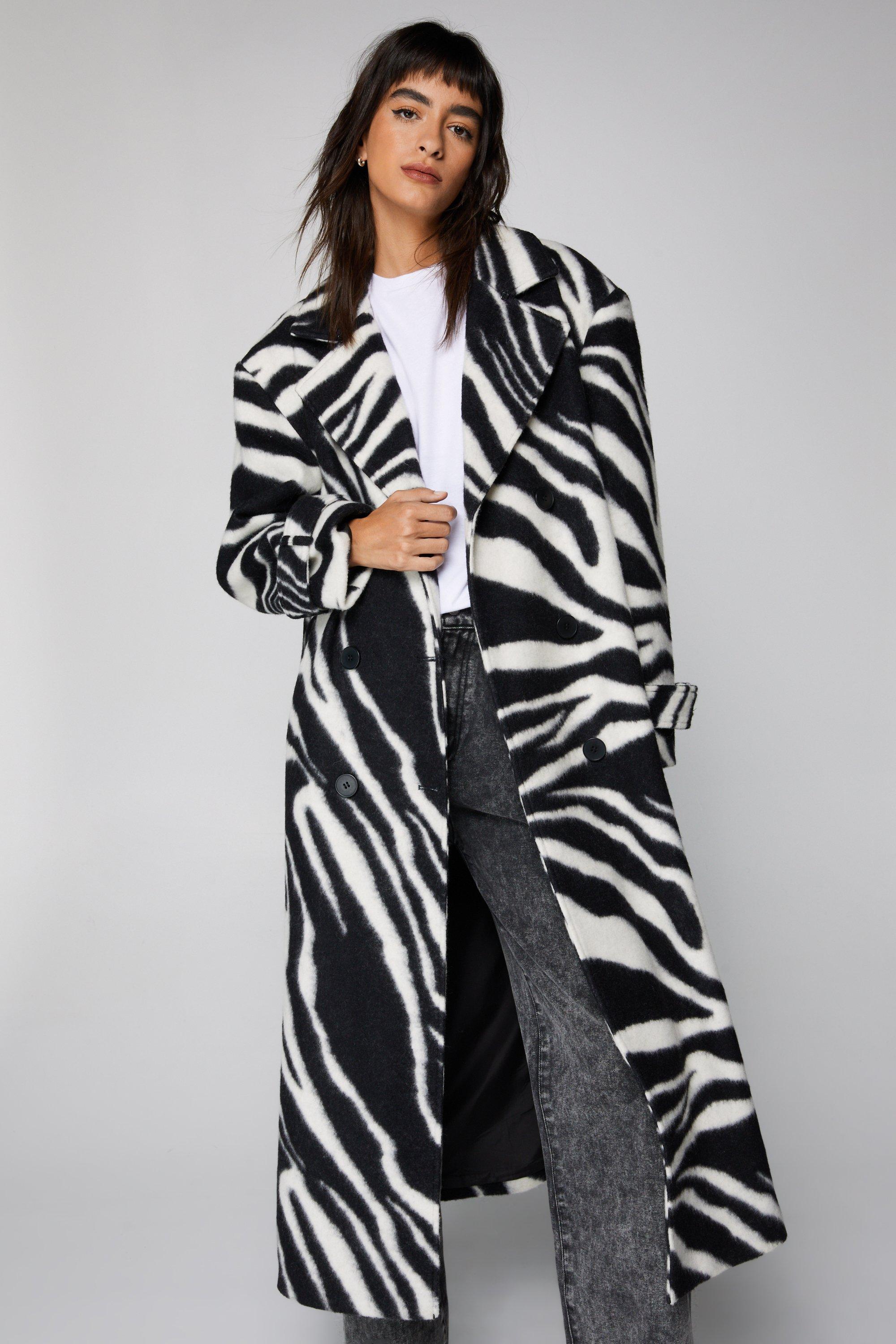 Zebra print coat on sale uk