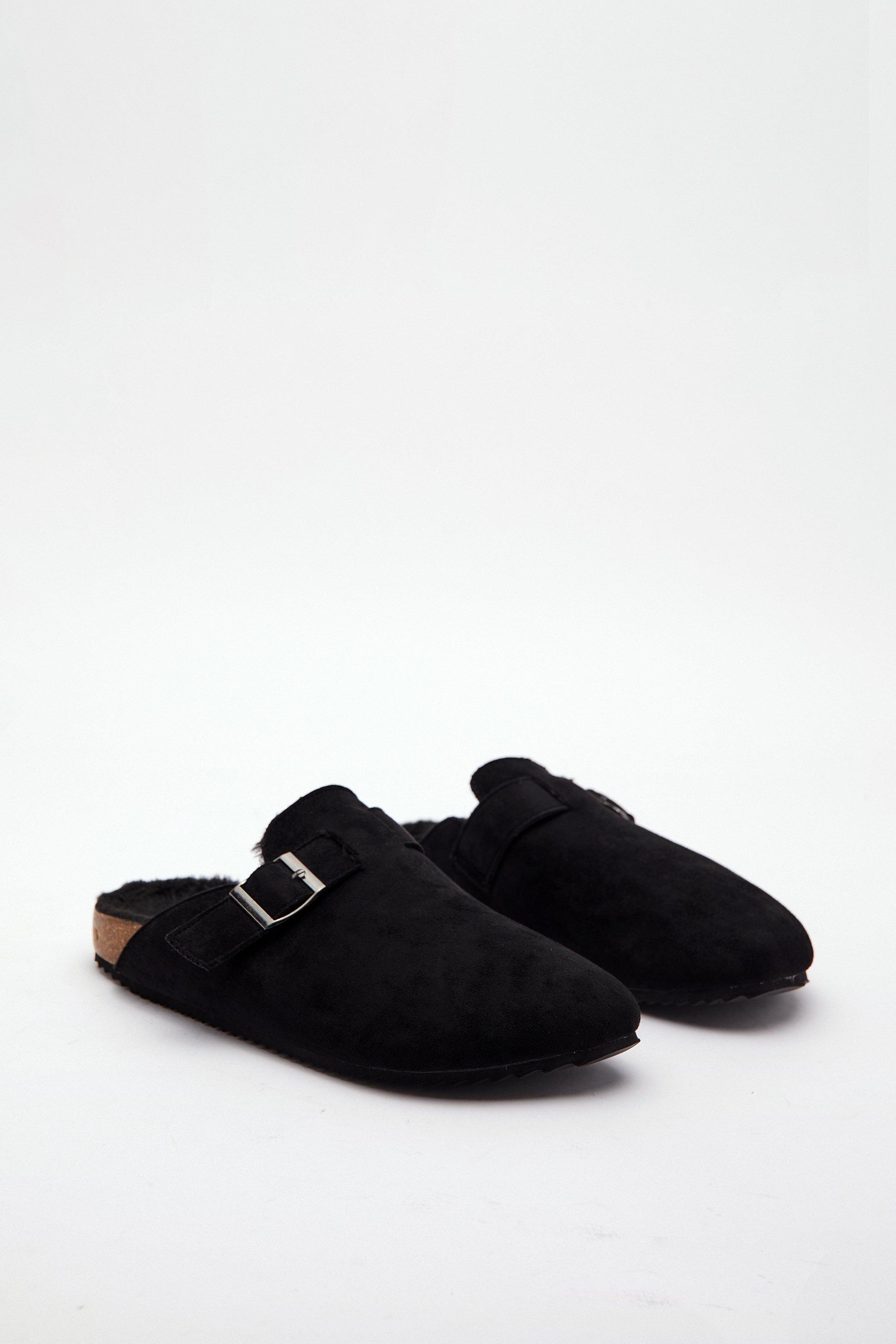 Black best sale suede mules