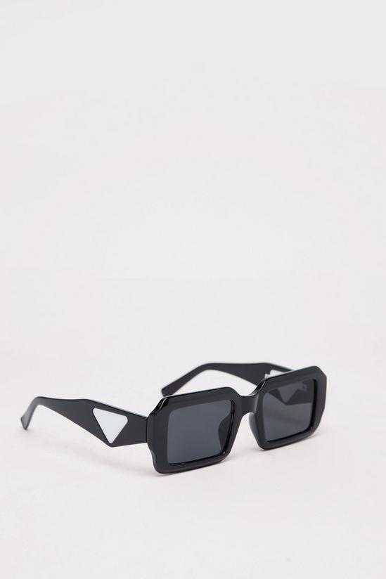 NastyGal Square Oversized Geometric Detail Sunglasses 4