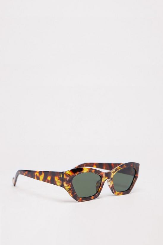 NastyGal Rectanglar Abstract Tortoise Shell Frame Sunglasses 4