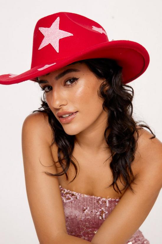 NastyGal Star Embellished Detail Cowboy Hat 1