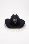 NastyGal Diamante Tassel Detail Cowboy Hat thumbnail 3