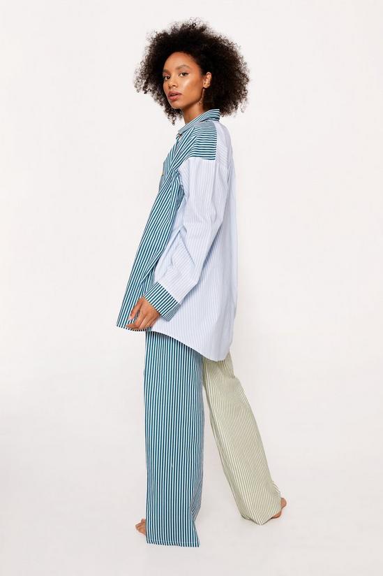 NastyGal Cotton Poplin Colorblock Stripe Pajama Pants 3pc Set 4
