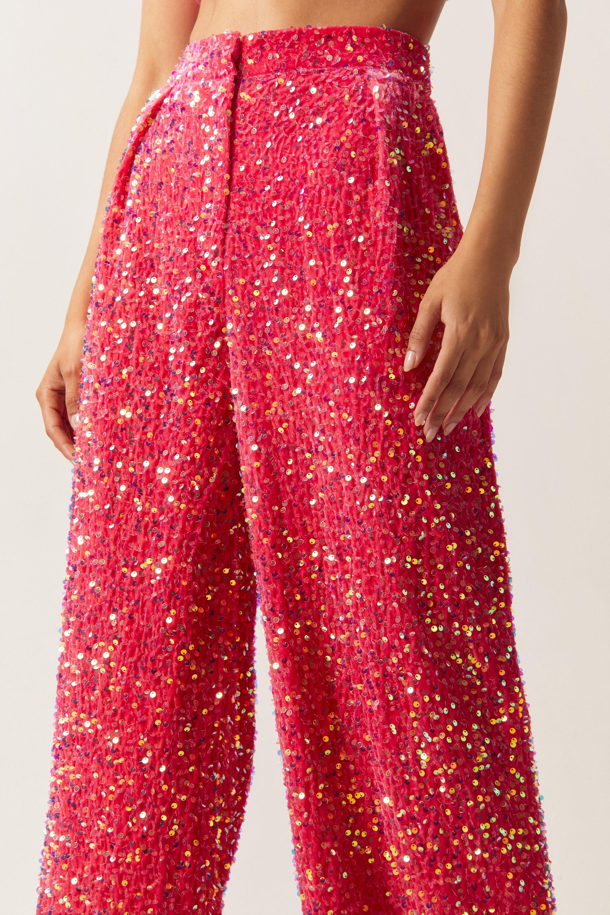 Zara red hot sale sequin pants