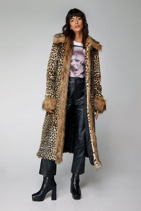 NastyGal Premium Leopard Faux Fur Penny Lane Coat 1