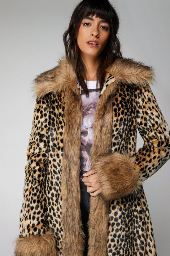 NastyGal Premium Leopard Faux Fur Penny Lane Coat 2