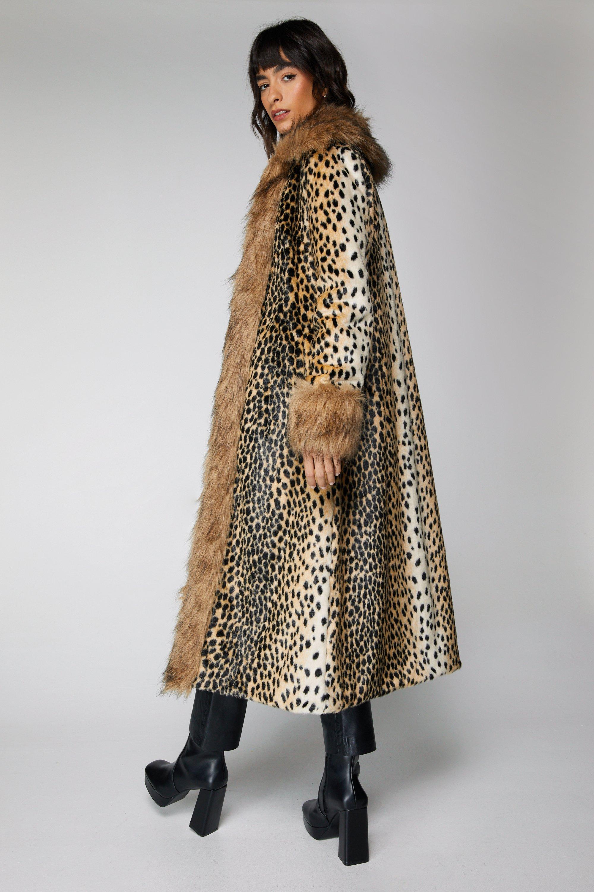 Leopard print coat outlet boohoo