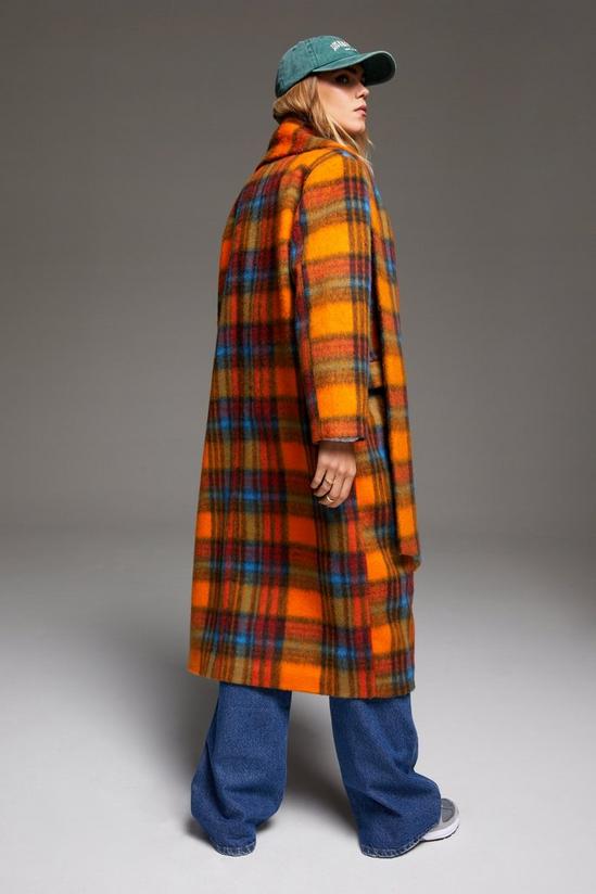 NastyGal Premium Wool Blend Check Scarf Coat 4