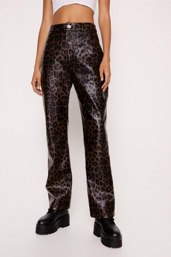 NastyGal Premium Leopard Print Faux Leather Pants 2