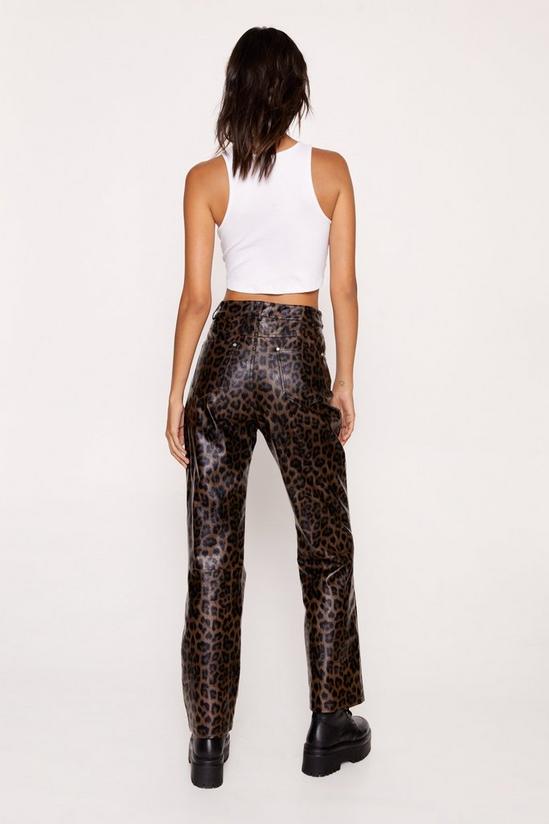 NastyGal Premium Leopard Print Faux Leather Pants 4