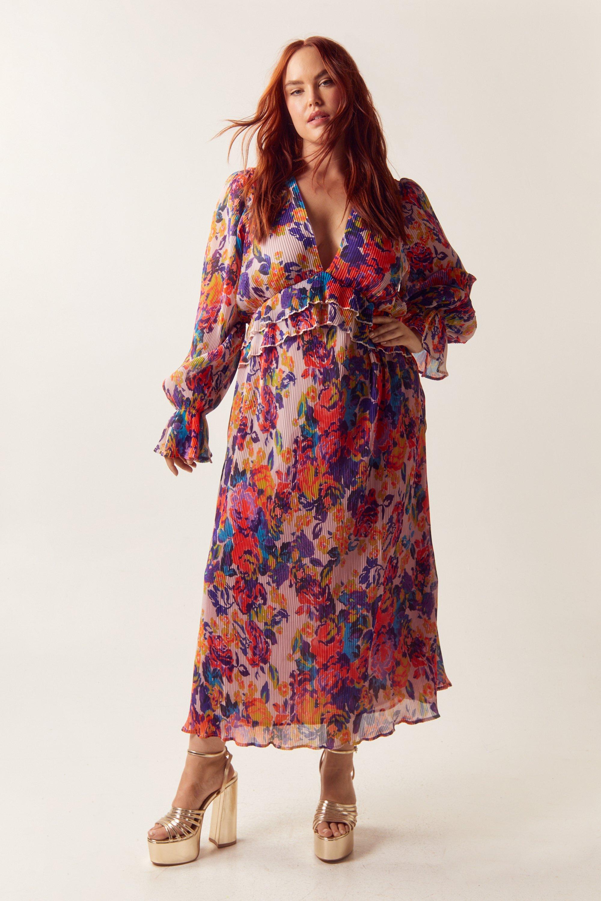 Plus size clearance floral dresses uk