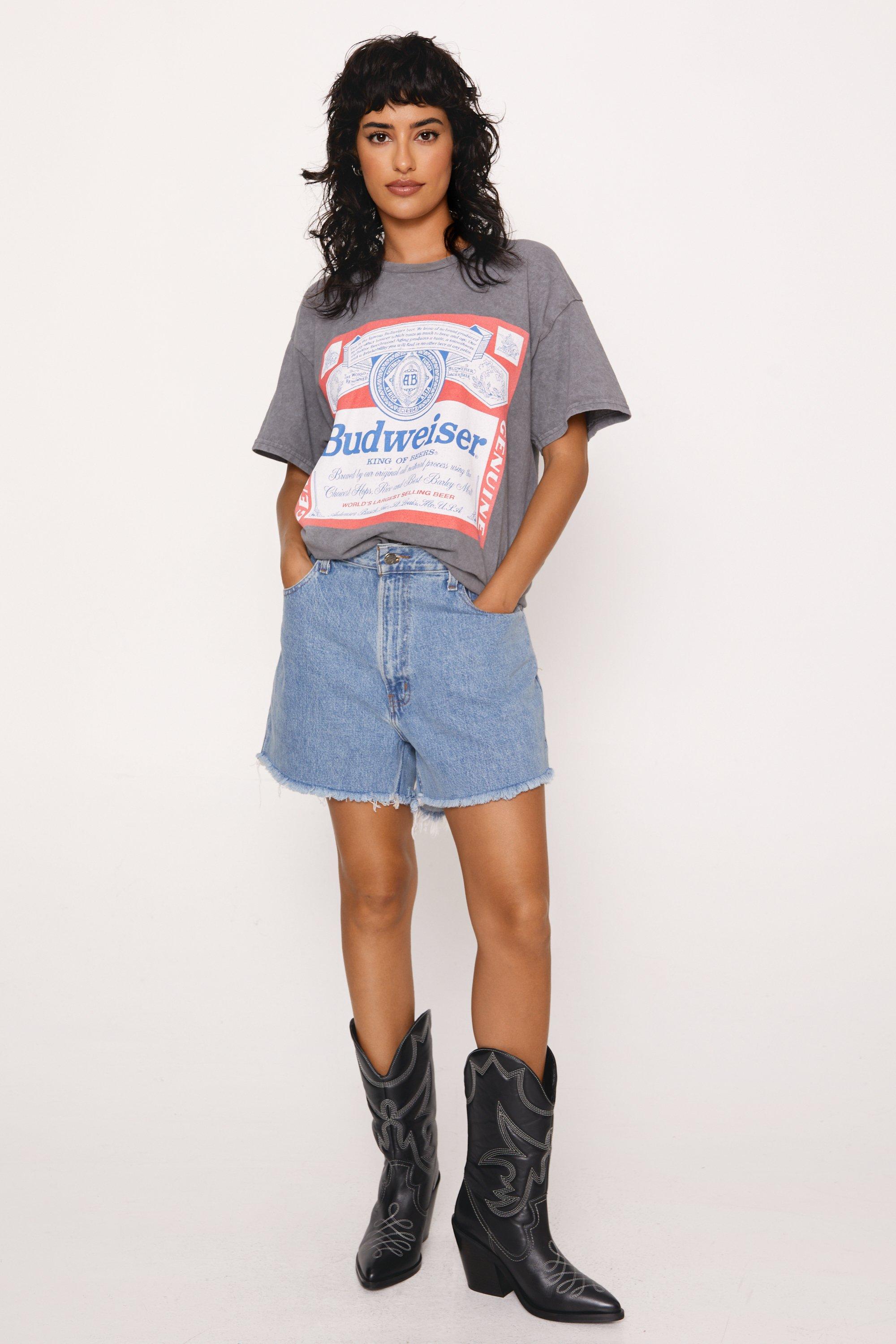 grey budweiser t shirt