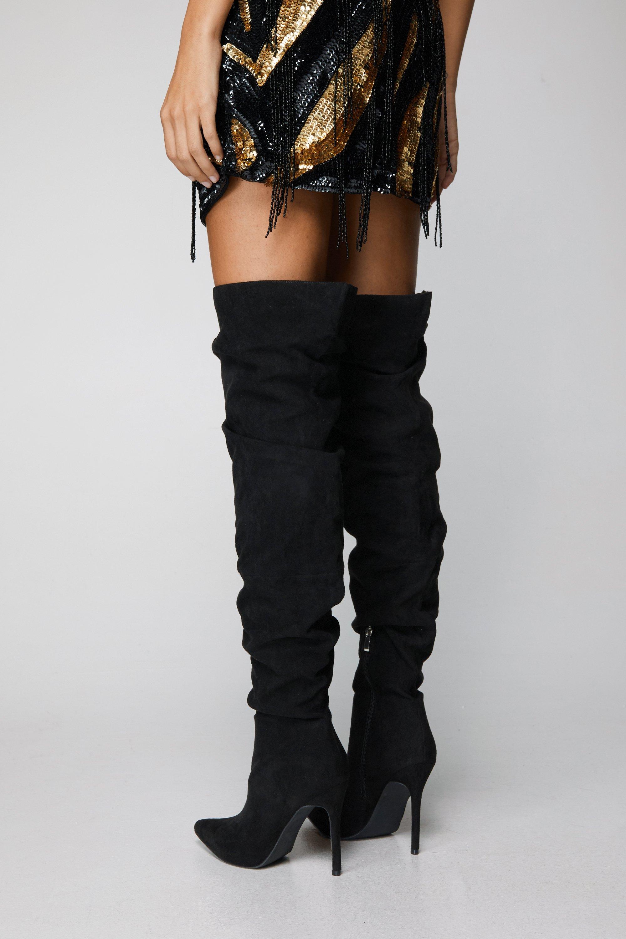 Faux suede outlet knee boots