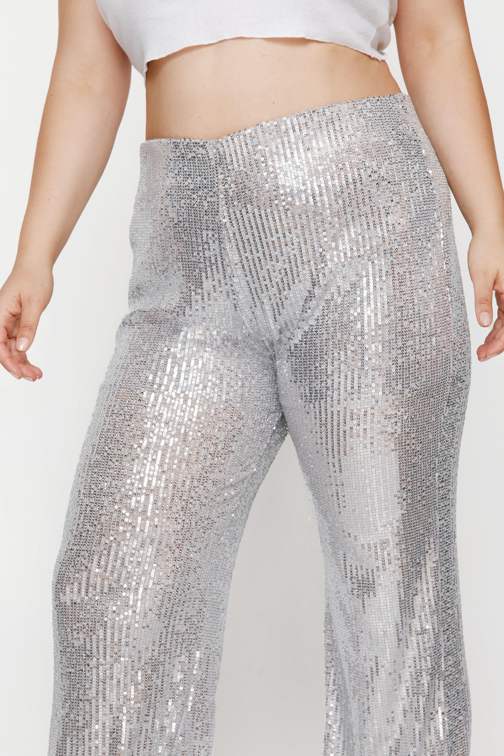 Plus size hot sale silver pants