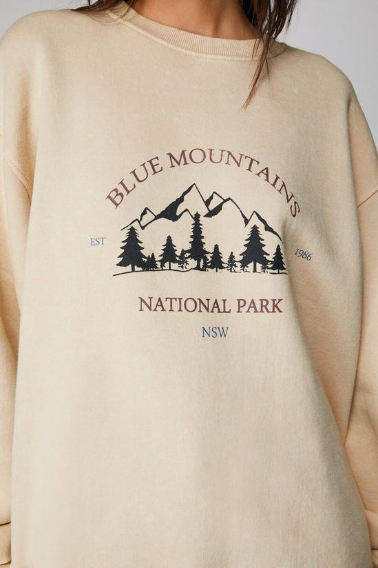 NastyGal Blue Mountains Acid Wash Graphic Sweatshirt 3