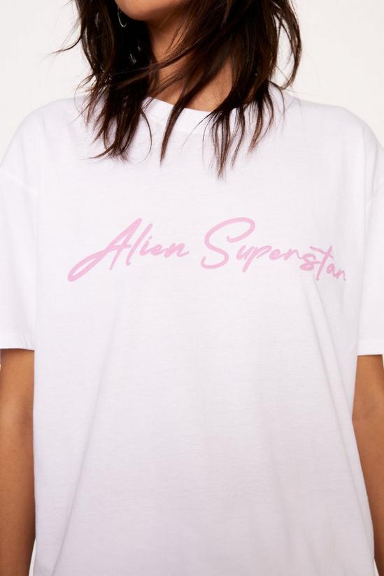 NastyGal Alien Superstar Oversized Slogan Graphic T-shirt 3