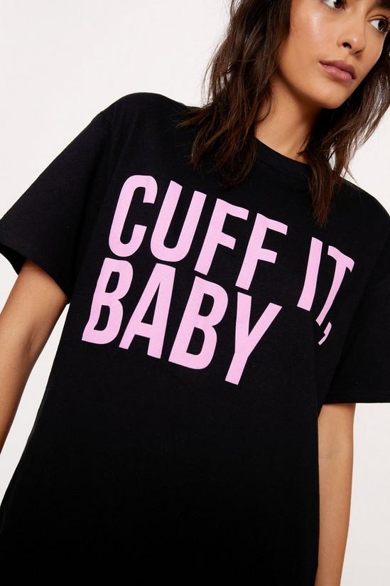 NastyGal Cuff It Oversized Slogan Graphic T-shirt 1