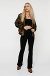 NastyGal Seam Pintuck Belted Flare Jeans thumbnail 1