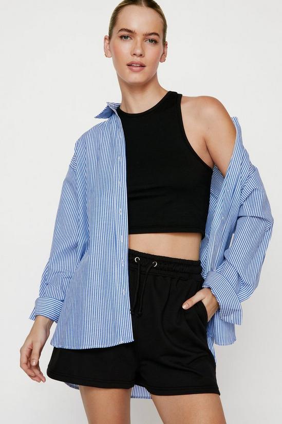 NastyGal Racer Top and Sweat Shorts Co-ord Set 1