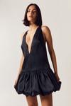NastyGal Low Plunge Puffball Hem Structured Dress thumbnail 1