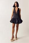 NastyGal Low Plunge Puffball Hem Structured Dress thumbnail 2
