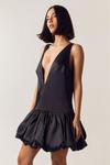 NastyGal Low Plunge Puffball Hem Structured Dress thumbnail 3