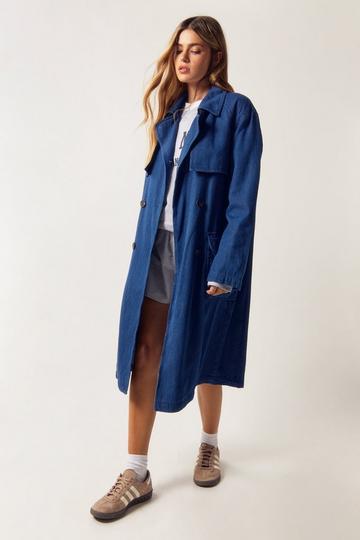 Blue Denim Trench Coat