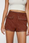 NastyGal Real Suede Studded Detail Shorts thumbnail 1