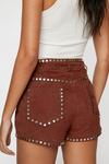 NastyGal Real Suede Studded Detail Shorts thumbnail 4