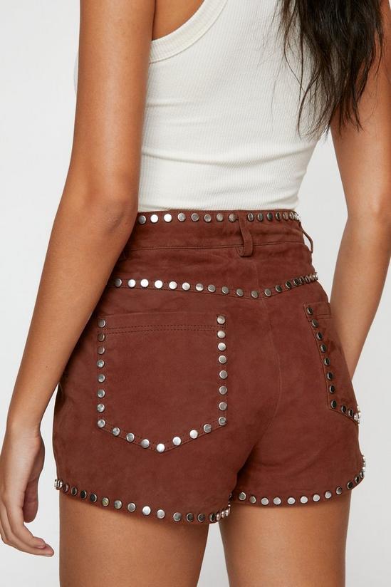 NastyGal Real Suede Studded Detail Shorts 4