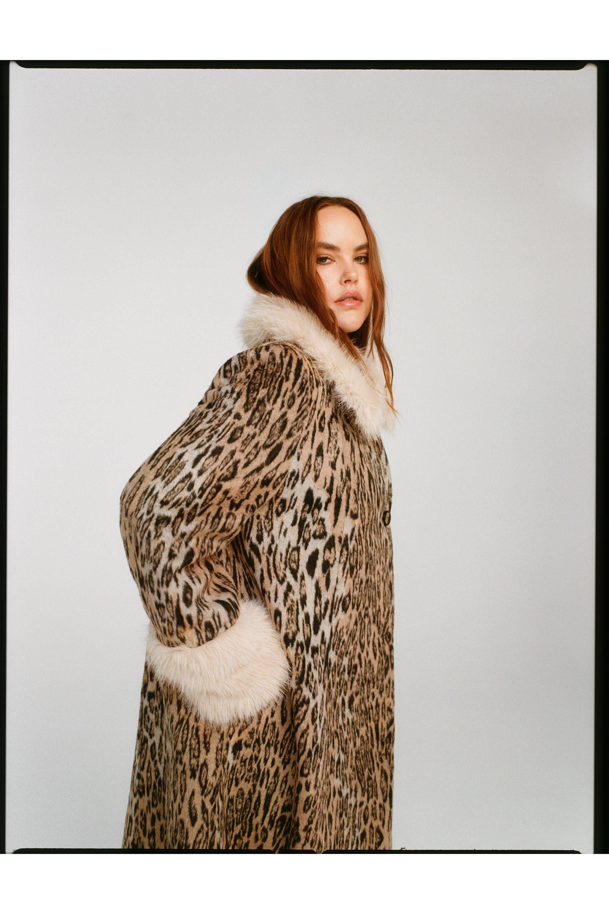 Women's Plus Size Premium Wool Blend Animal Swing Coat