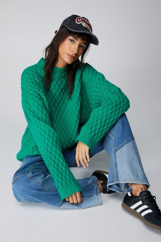 NastyGal Premium Waffle Knit Relaxed Jumper 2