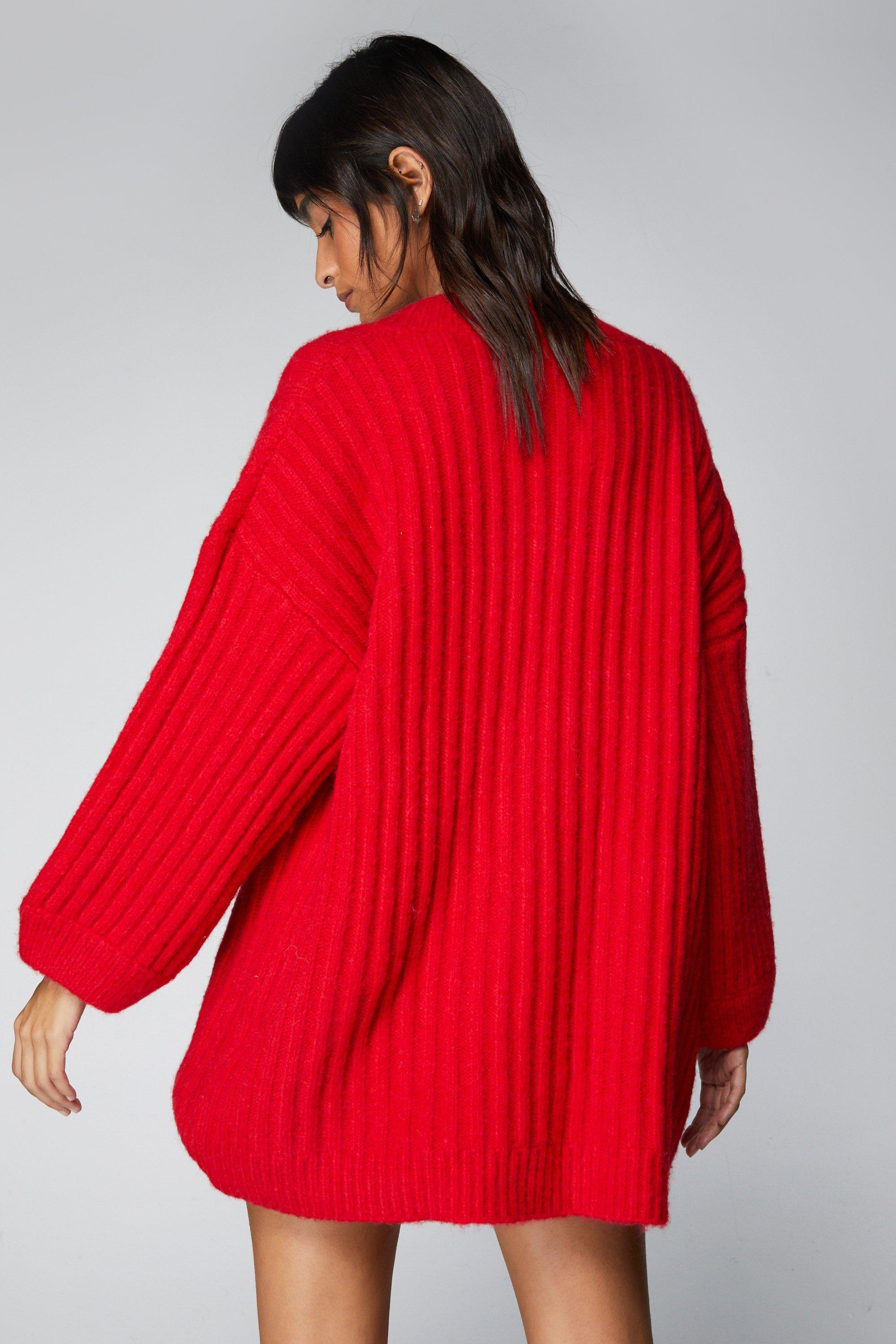 Red slouchy sweater hot sale
