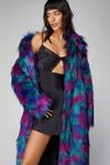 NastyGal Premium Patterned Faux Fur Longline Coat thumbnail 2