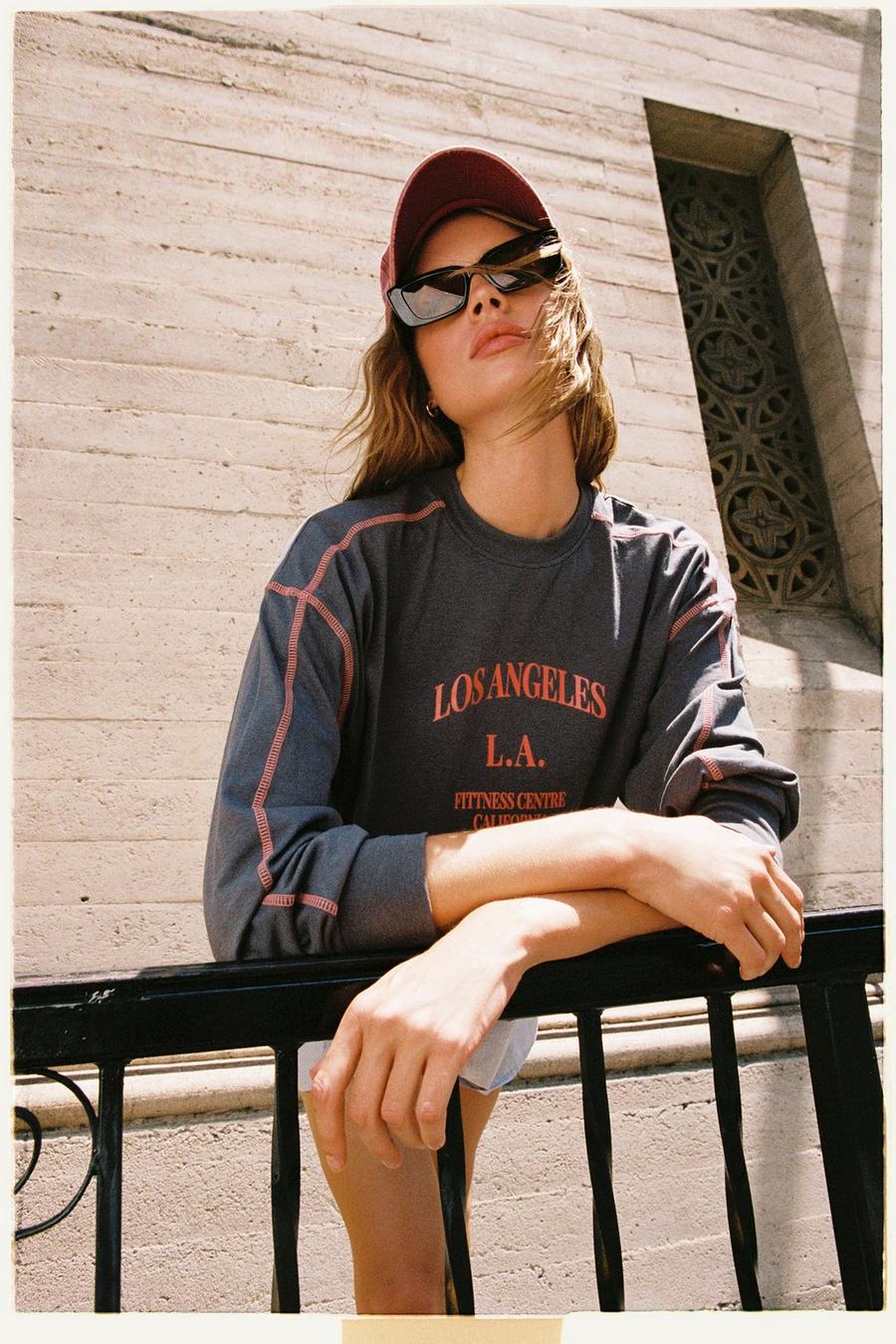 Charcoal Los Angeles Long Sleeve Graphic T-shirt