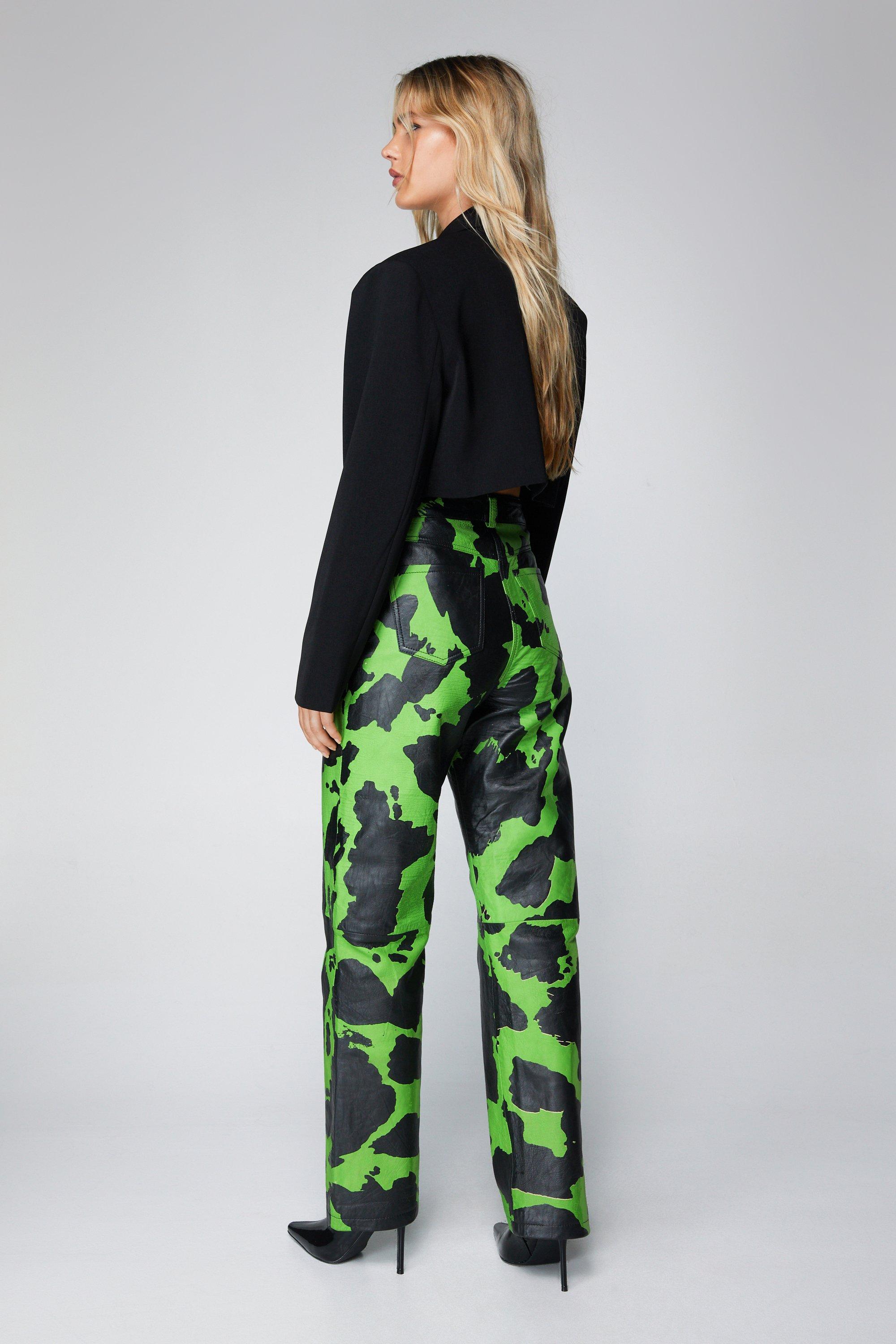 Lime green hotsell and black pants