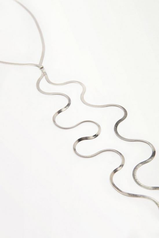 NastyGal Silver Knot Y Chain Necklace 4
