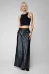 NastyGal Faux Leather Bonded Tailored Maxi Skirt thumbnail 3