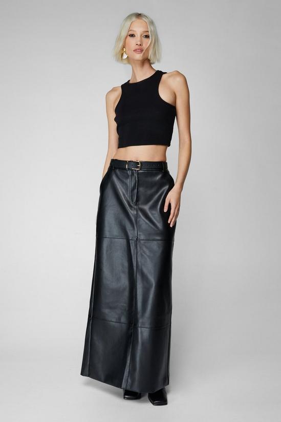 NastyGal Faux Leather Bonded Tailored Maxi Skirt 3