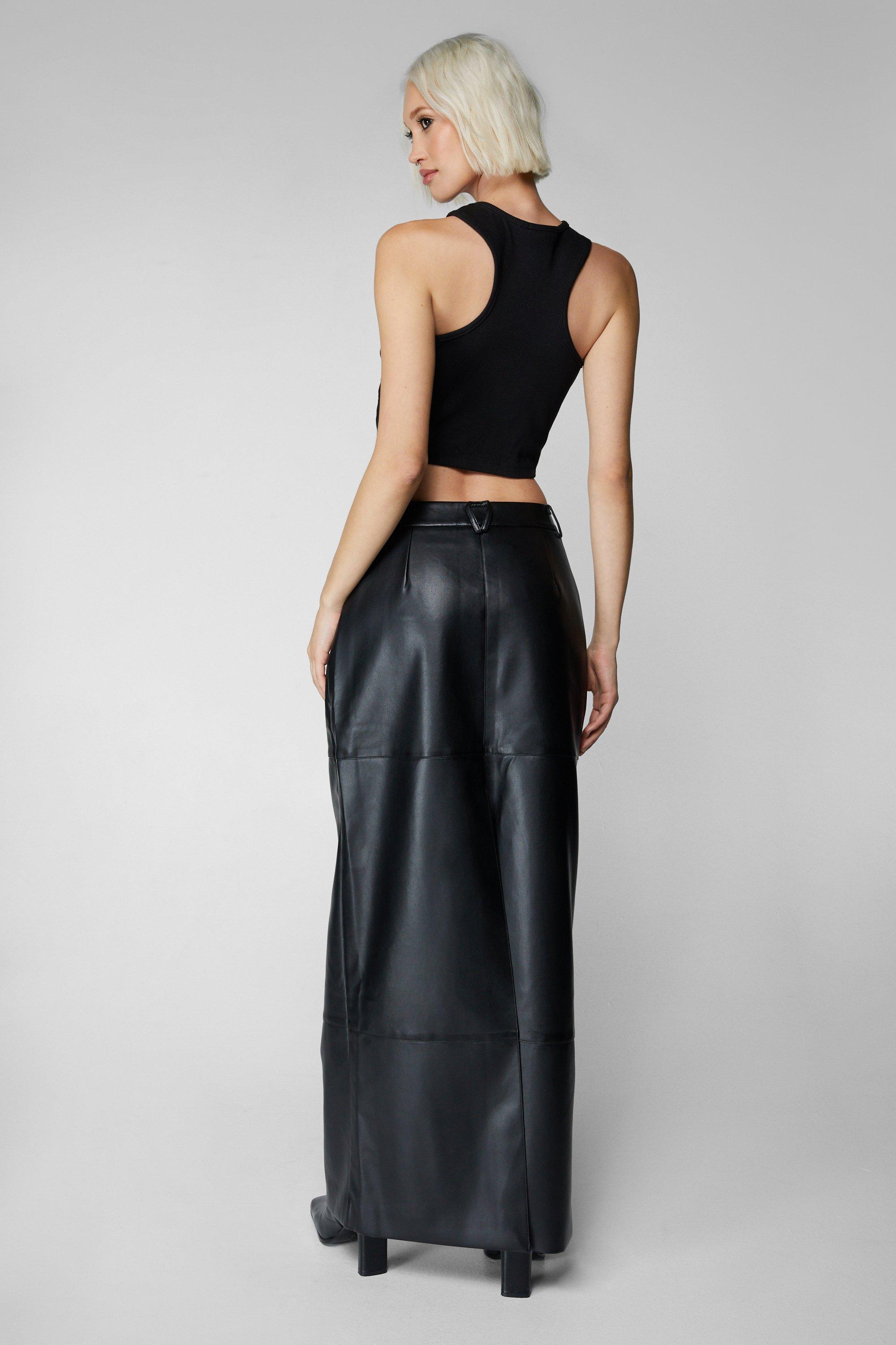 Bonded Long Crossover Skirt In Denim