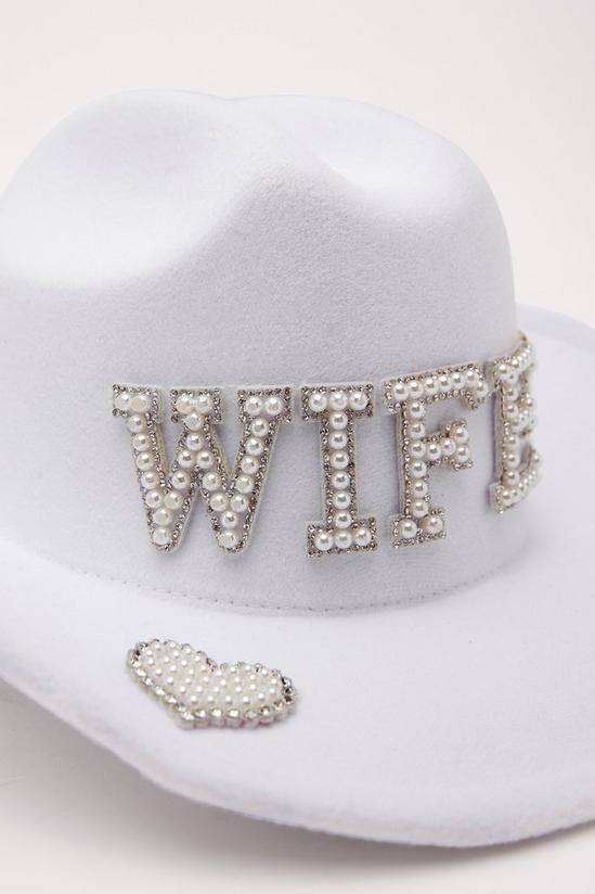 NastyGal Wifey Pearl Trim Cowboy Hat 4
