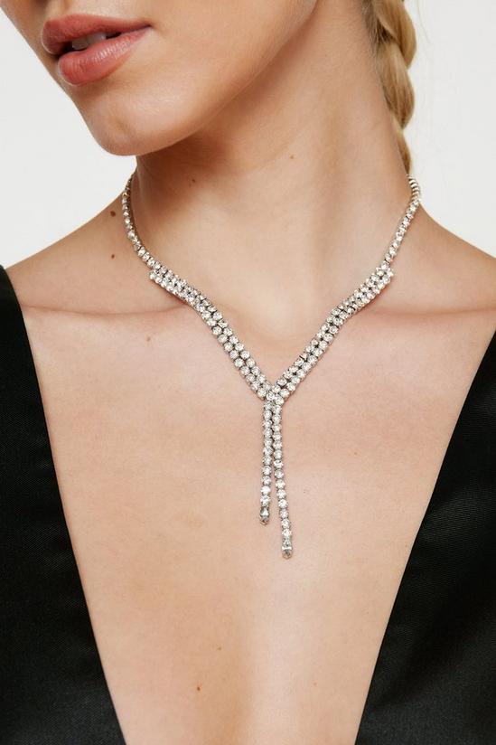NastyGal Diamante Y Chain Necklace 1