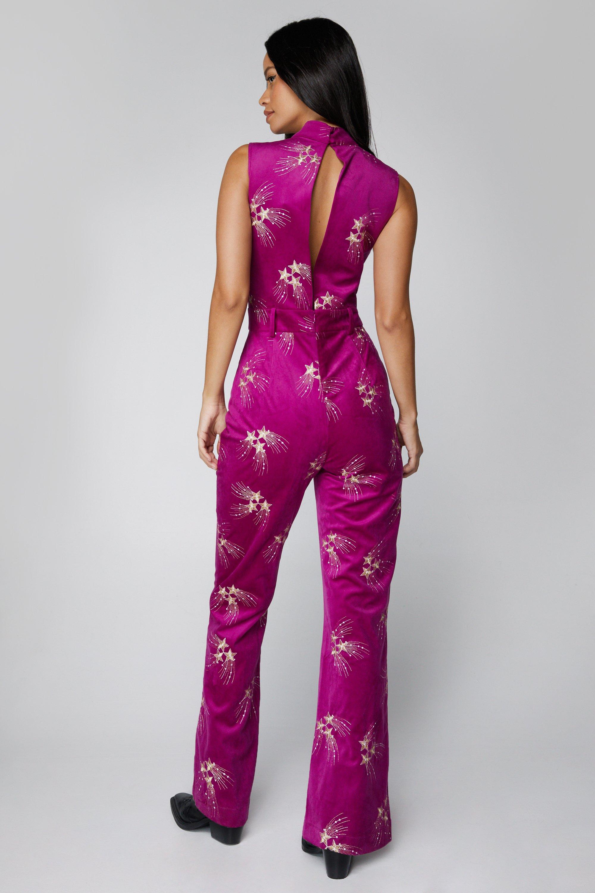 Boohoo best sale velvet jumpsuit