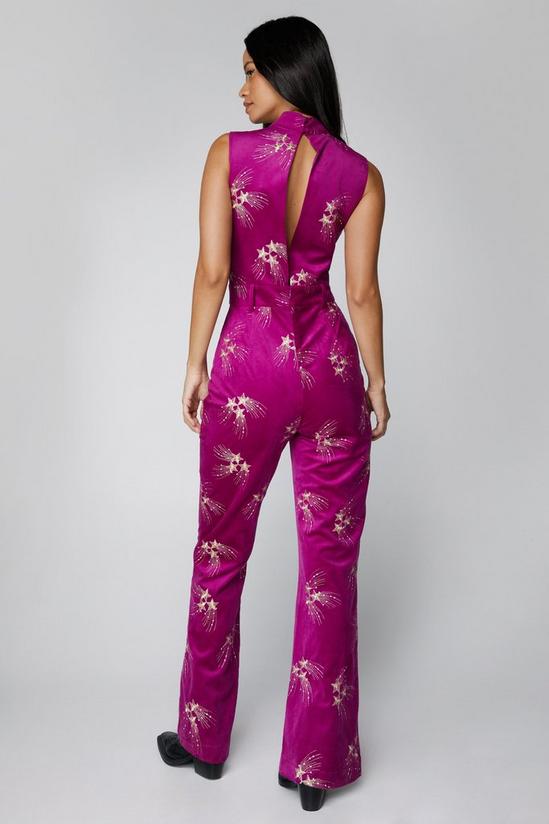 NastyGal Premium Embroidered Velvet Jumpsuit 4