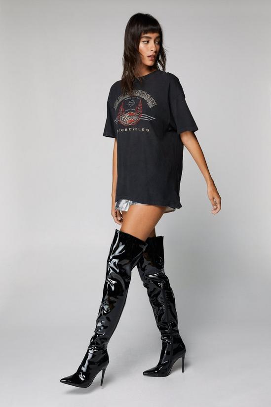 NastyGal Patent Pointed Toe Thigh High Boots 2
