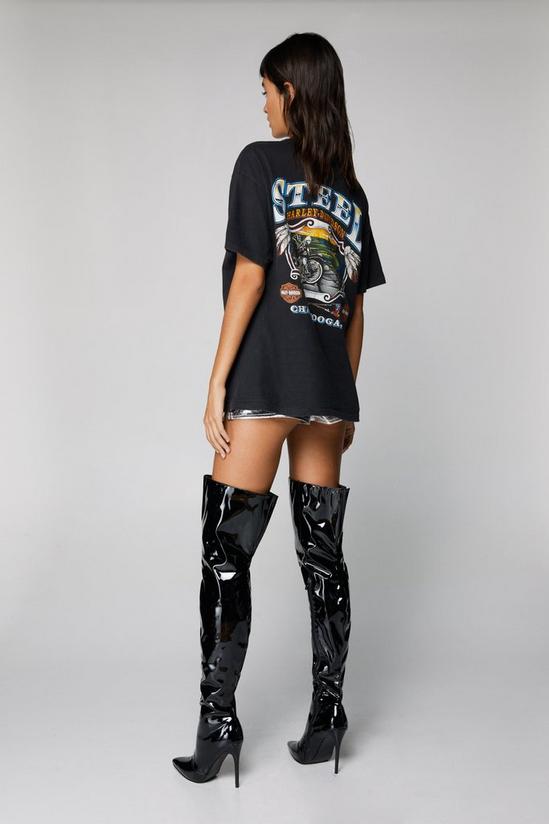 NastyGal Patent Pointed Toe Thigh High Boots 4