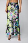 NastyGal Blurred Floral Satin Maxi Skirt thumbnail 2