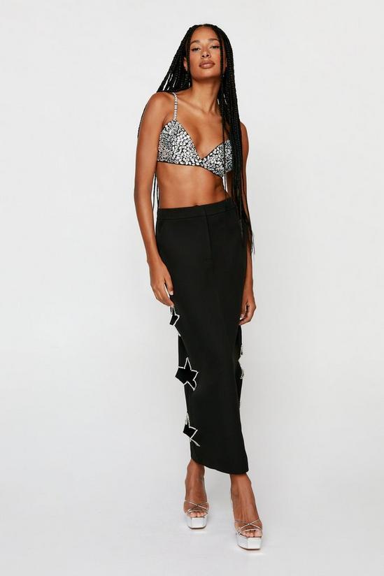 NastyGal Premium Embellished Star Cut Out Maxi Skirt 3